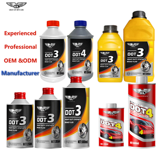 Propiedades de aceite de freno Glycol de alta calidad Excelente compatibilidad Dot 3 y 4 Fluid de frenos